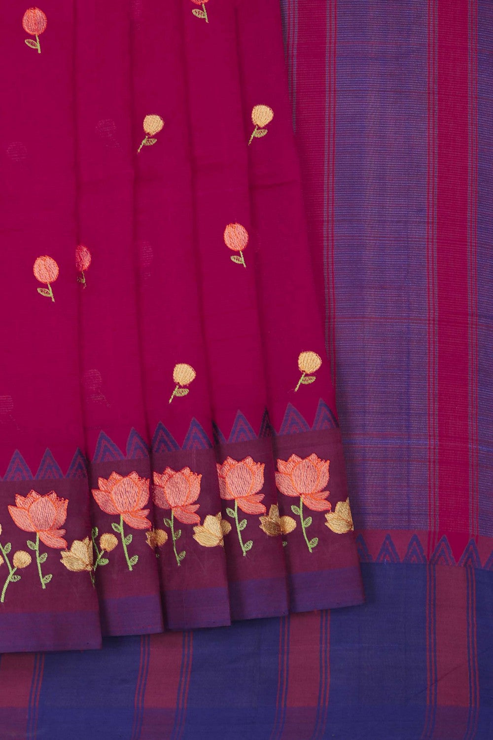 Image of Mangalgiri Silk Embroidery Saree
